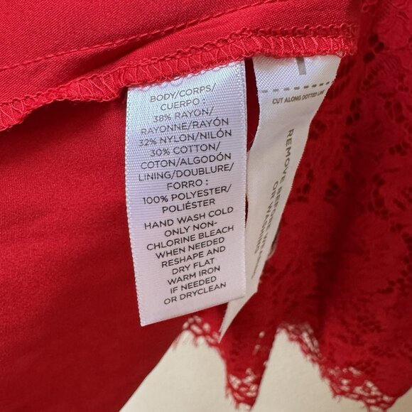 Ann Taylor LOFT Size 8 Red Lace Fit and Flare Sleeveless Dress Valentines - Picture 6 of 9